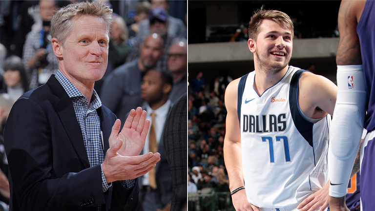 Steve Kerr voit Larry Bird et James Harden en Luka Doncic