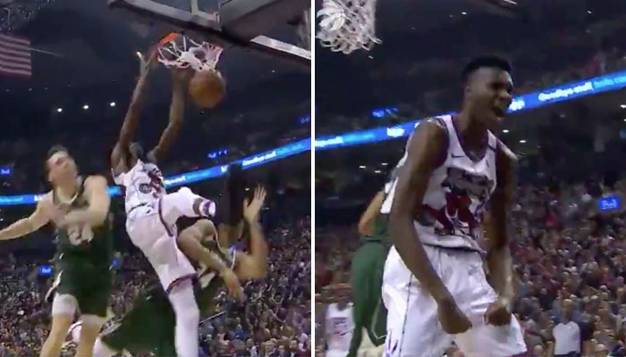 Chris Boucher a explosé Giannis Antetokounmpo sur une claquette poster