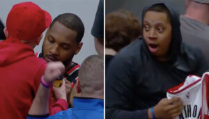 NBA – L’hilarante réaction d’un jeune fan de Carmelo, choqué