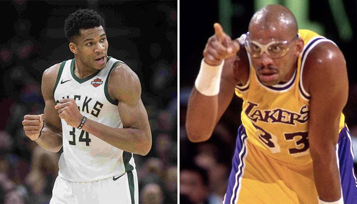 Giannis Antetokounmpo et Kareem Abdul-Jabbar