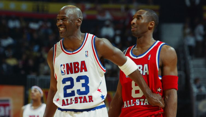 Michael Jordan et Kobe Bryant durant le All-Star Game