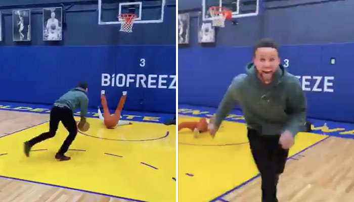 Stephen Curry met au sol et ridiculise un pauvre fan