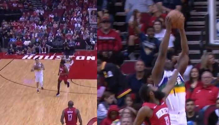 Zion écrase un alley-oop tout terrain sur James Harden !
