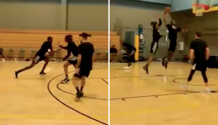 Le gros dunk de Kevin Durant a l'entrainement