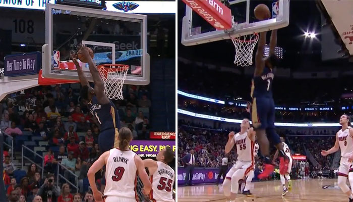 Zion Williamson a capté un alley-oop contre la planche involontaire