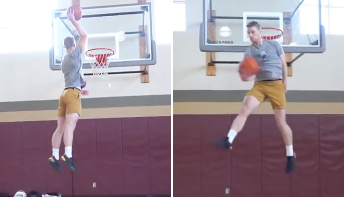 Conor Barth lors d’une session de dunks