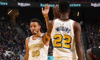 NBA – Andrew Wiggins réagit à sa première fois avec Steph Curry wiggins check stephen curry