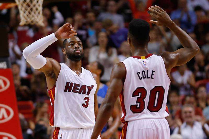 Dwyane Wade et son coéquipier Norris Cole