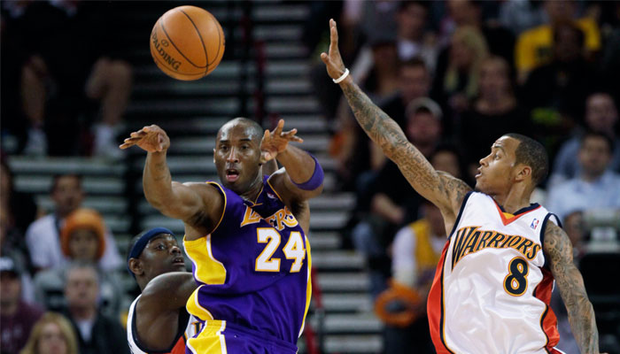 Kobe Bryant et Monta Ellis lors d'un match Lakers contre Warriors