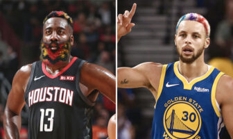 NBA – Si les stars actuelles avaient les cheveux fous de Dennis Rodman James Harden et Stephen Curry avec les cheveux de Dennis Rodman