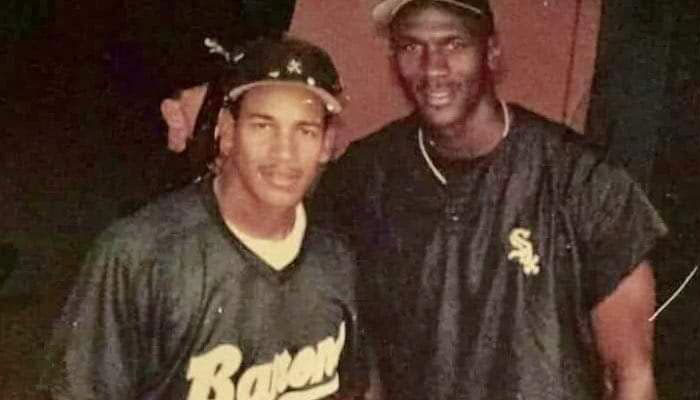 Rogelio Nunez et Michael Jordan lors de son passage en MLB