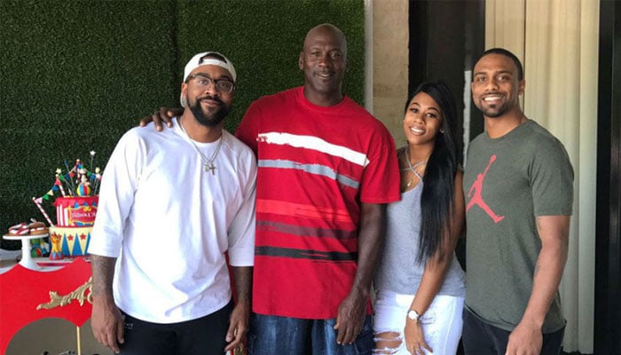 Michael Jordan avec ses enfants Marcus, Jeffrey et Jamsine