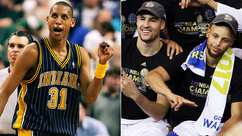 Reggie Miller, Steph Curry et Klay Thompson