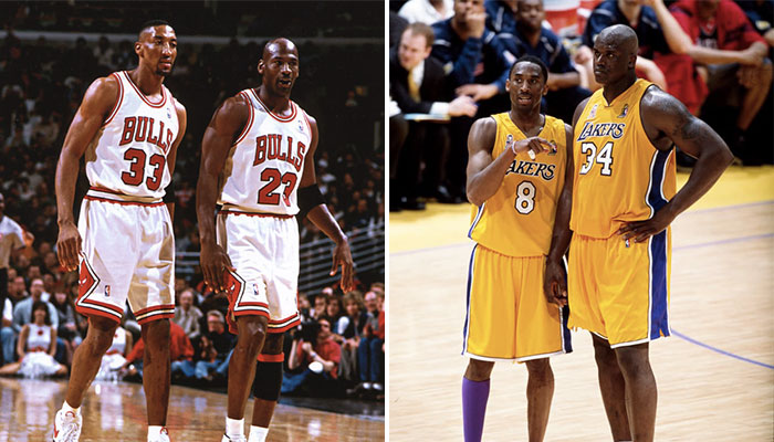 Scottie Pippen, Michael Jordan, Kobe Bryant et Shaquille O'Neal