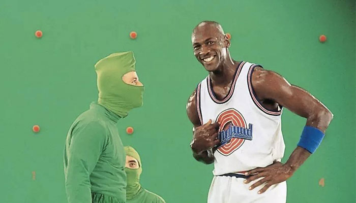 Michael Jordan lors du tournage de Space Jam