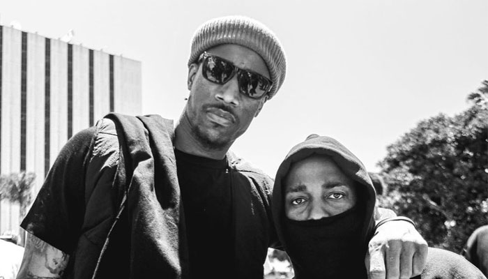 DeMar DeRozan et Kendrick Lamar lors de l'hommage à George Floyd à Los Angeles