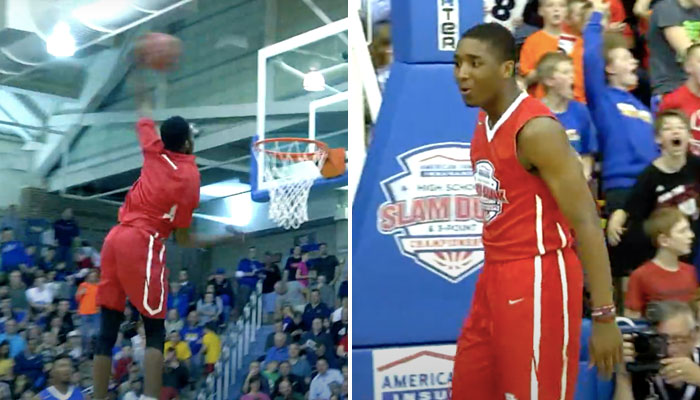 Derrick Jones Jr et Donovan Mitchell ont fait le show dans un dunk contest au lycée