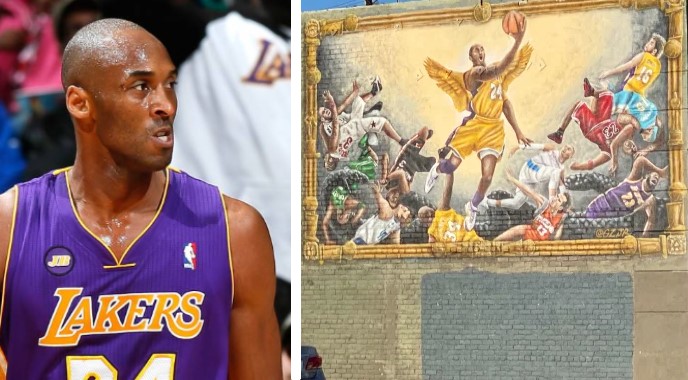 Kobe Bryant et une affiche murale