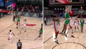 NBA – Un joueur des Celtics provoque James Harden après un gros dunk !