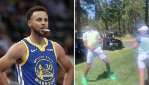 NBA – Steph Curry s’essaie à la boxe… et se fait hit en 5 secondes !