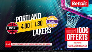 NBA – 4 paris à tenter pour Lakers vs. Blazers, jusqu’à 510€ à gagner !