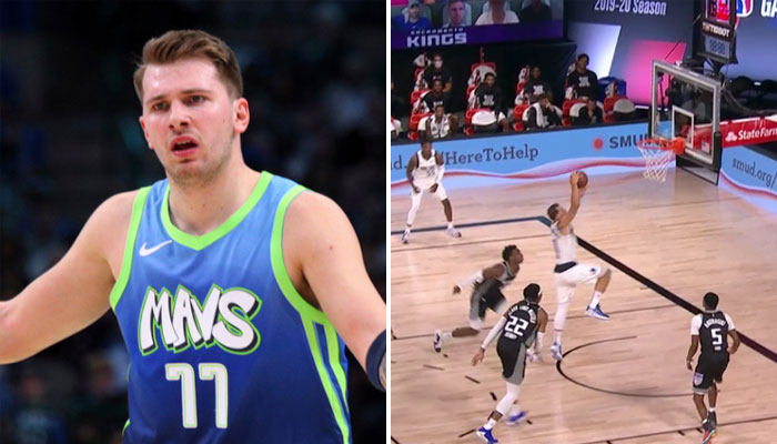 Luka Doncic se rate au dunk contre les Kings