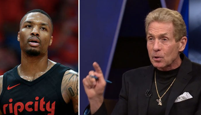 La superstar des Portland Trail Blazers Damian Lillard et l’analyste NBA Skip Bayless