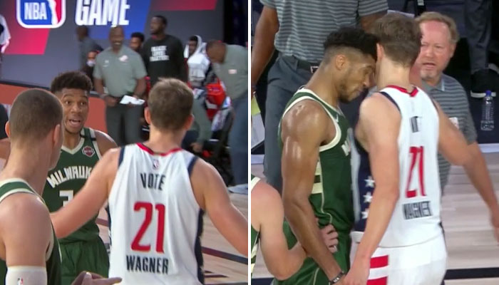 Giannis place un coup de boule contre Mo Wagner