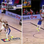 NBA – Joel Embiid enrhume 3 défenseurs pour terminer avec un gros reverse dunk !