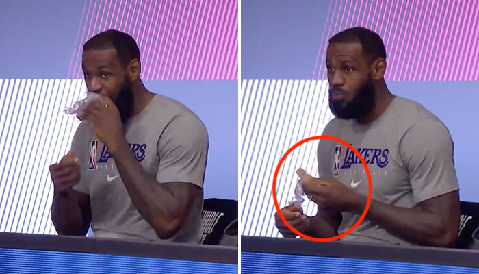 NBA - Quand LeBron se tape un petit sandwich... pendant le match !