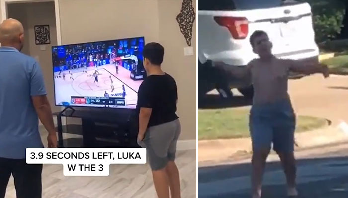 Une famille pète un câble devant le game winner de Luka Doncic