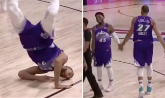 NBA – Gobert fait du breakdance en plein match, Mitchell mort de rire ! NBA - Gobert fait du breakdance en plein match, Mitchell explosé de rire !