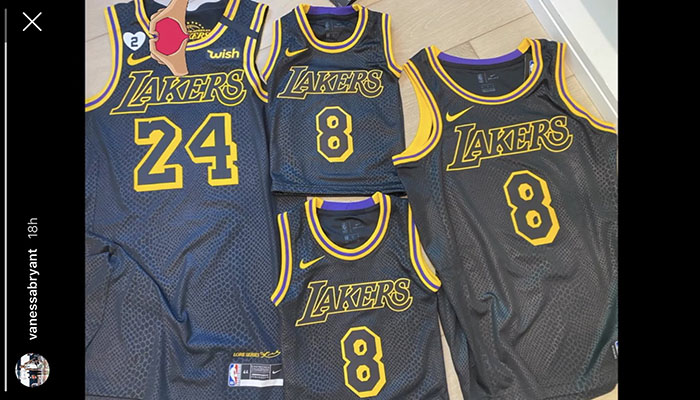 Vanessa Bryant a partagé dans sa story les maillots Black Mamba que porteront les Lakers