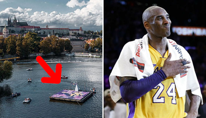 A Prague, un terrain flottant rend hommage à Kobe Bryant NBA