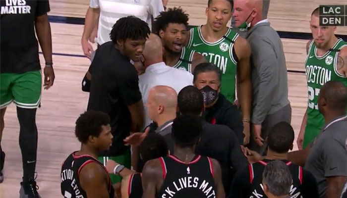 Fin de match tendue entre Raptors et Celtics NBA