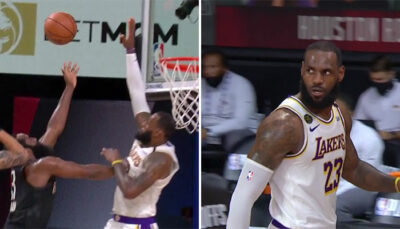 NBA – LeBron décide de faire du volley et contre violemment James Harden !