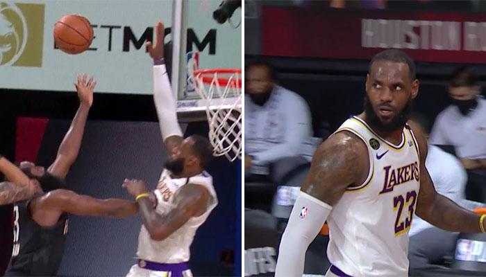 Le contre de leBron James sur James Harden NBA