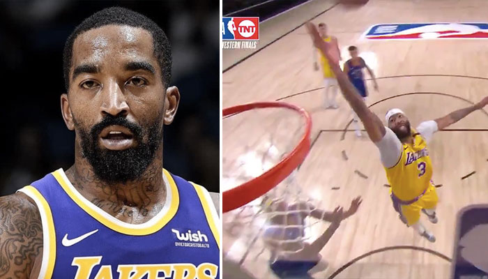 La réaction hilarante de JR Smith après un gros dunk de Anthony Davis !