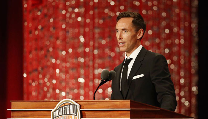 Steve Nash lors de la cérémonie de sa nomination au Hall of Fame