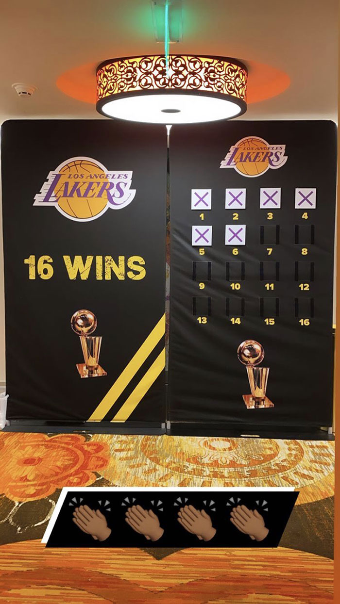 Le tableau des Lakers pour se motiver jusqu'au titre