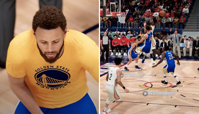 Les premières images de 2K21 sur PS5 avec un match entre les Pelicans et les Warriors