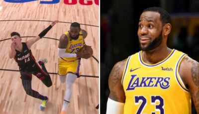 NBA – LeBron James envoie valser Tyler Herro au sol avec son dunk !