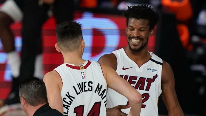 Tyler Herro et Jimmy Butler du Miami Heat