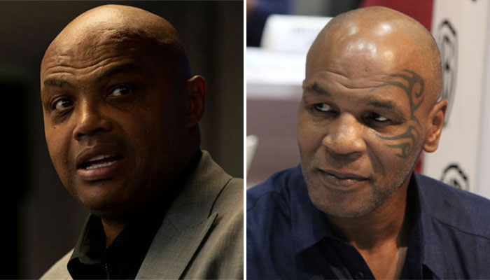 L’ancienne gloire NBA Charles Barkley (gauche), devenu consultant phare de la chaine américaine TNT, et l’ancien boxeur d’élite Mike Tyson (droite)