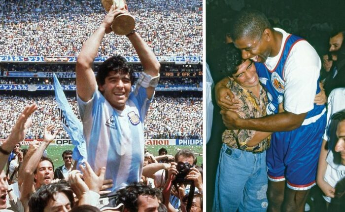 Diego Maradona et Magic Johnson