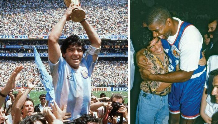 Diego Maradona et Magic Johnson