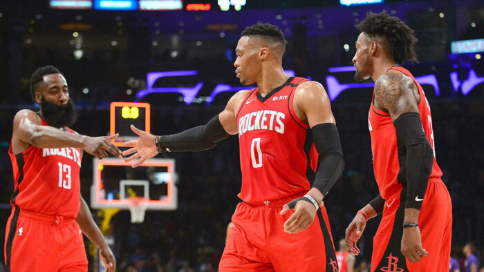 James Harden, Russell Westbrook et Rovert Covington