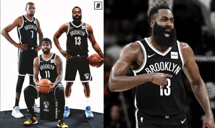 James Harden, Kevin Durant et Kyrie Irving aux Nets