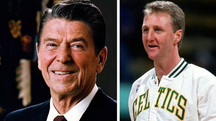 Ronald Reagan et Larry Bird