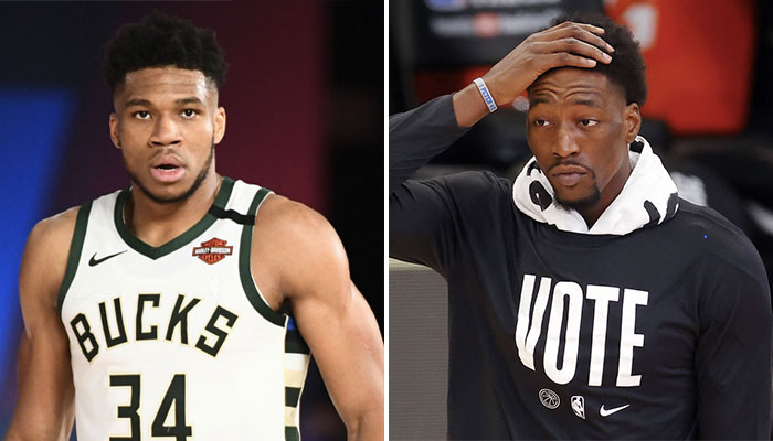 La superstar NBA des Milwaukee Bucks, Giannis Antetokounmpo, ainsi que le jeune talent du Miami Heat, Bam Adebayo, tout deux surpris